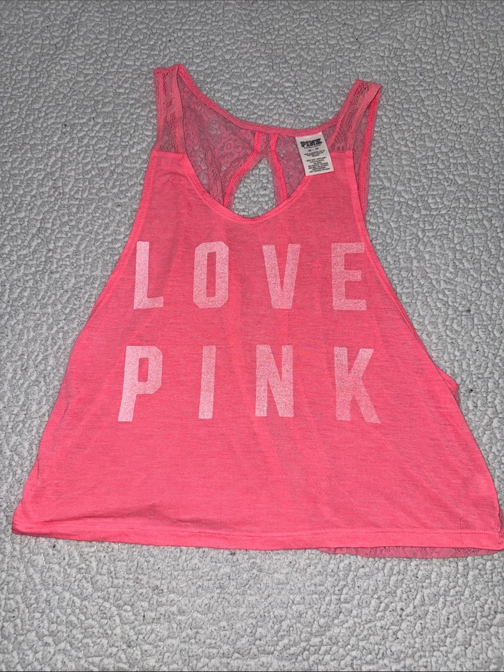PINK Lace Racerback Tank Top Like New